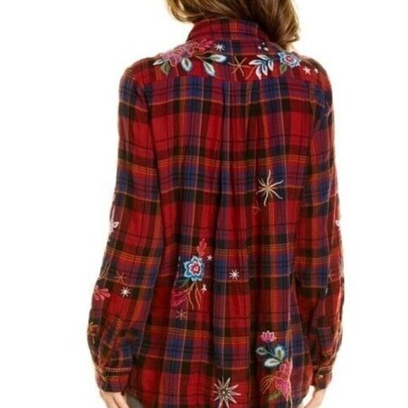 Johnny Was Plaid Painters Smock Pockets Tunic Worn once, No tag - Picture 4 of 7